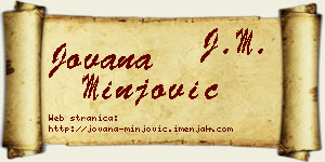 Jovana Minjović vizit kartica